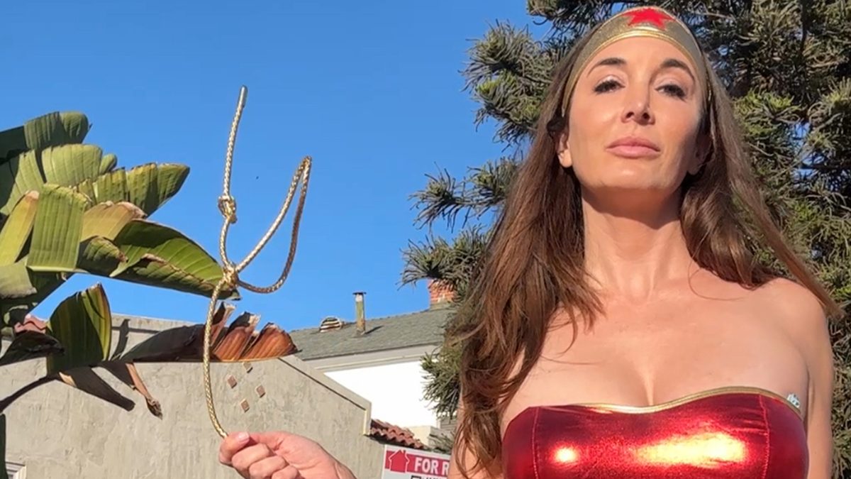 Wonder Woman and her lasso.