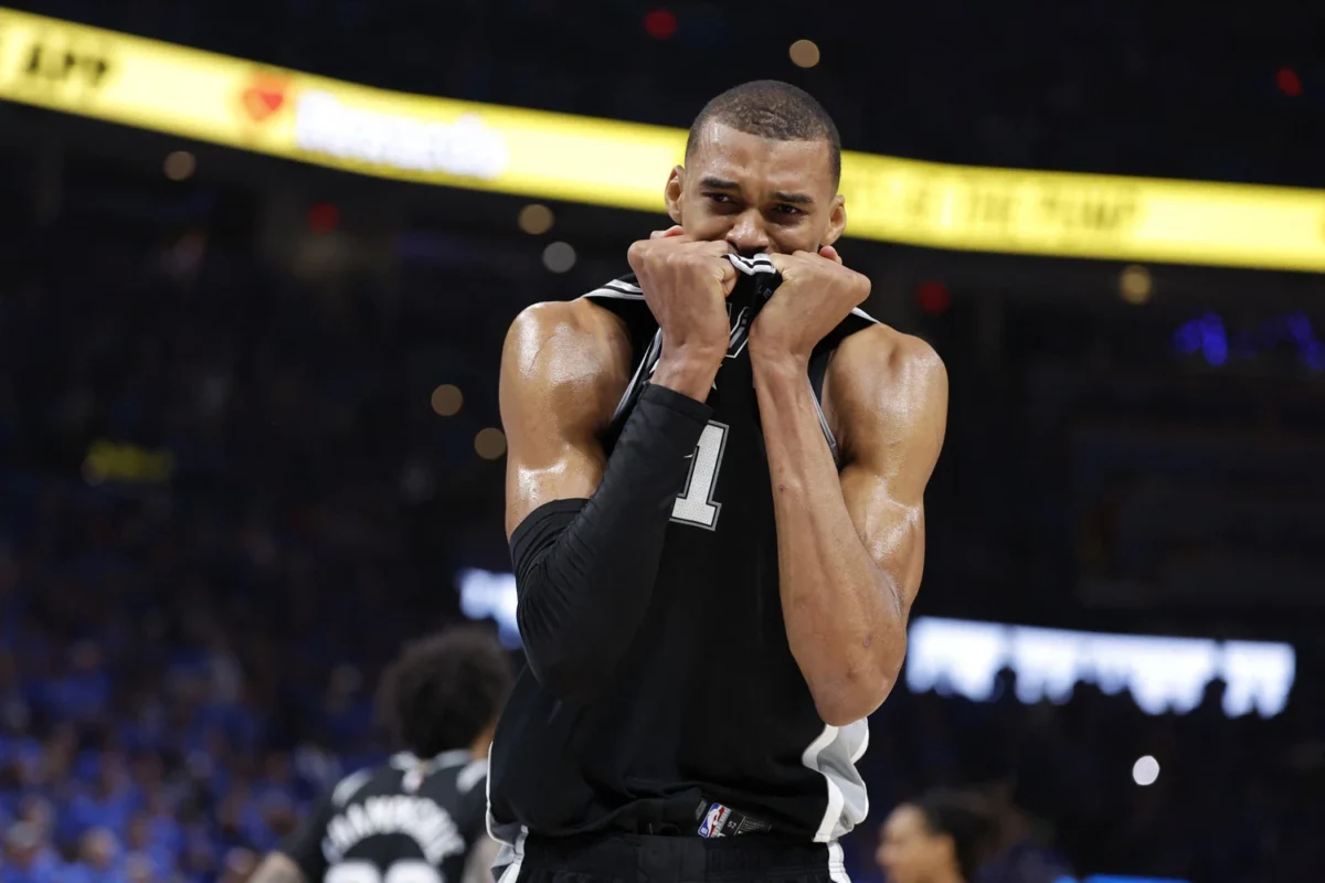 NBA: Playoffs-San Antonio Spurs at Oklahoma City Thunder, Wembanyama